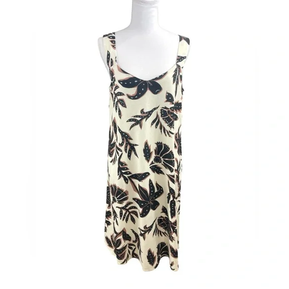 NWT NAF NAF Paris Tropical Hawaiian Floral Midi Dress LARGE MSRP$229 Vacation - Picture 2 of 12